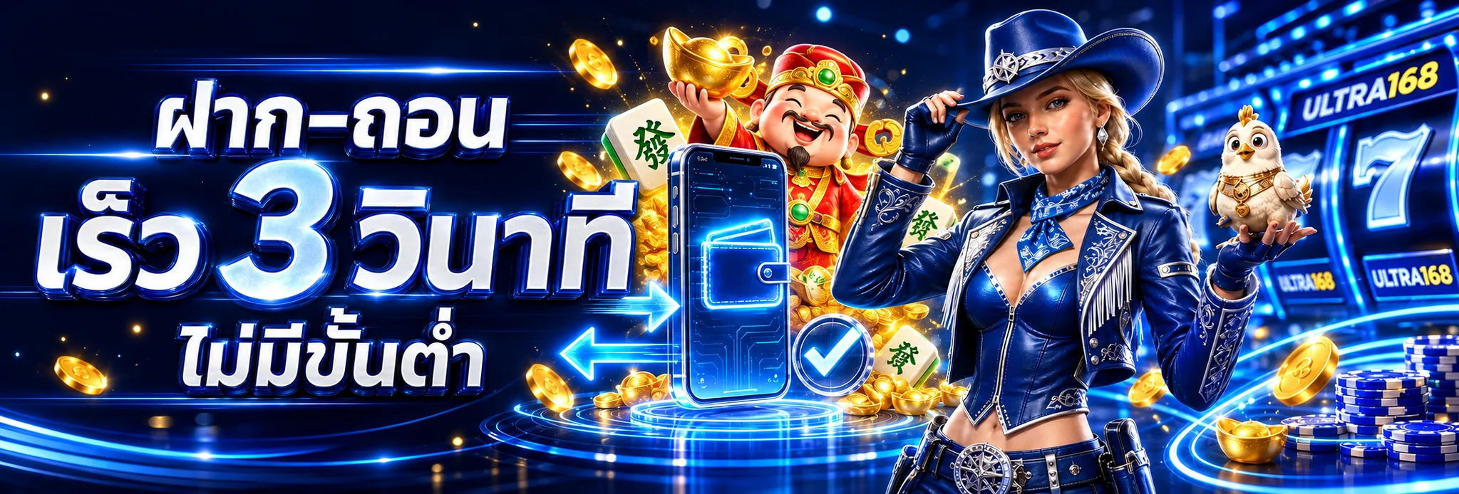 แบนเนอร์ฝากถอน ULTRA168 ผ่านระบบอัตโนมัติ